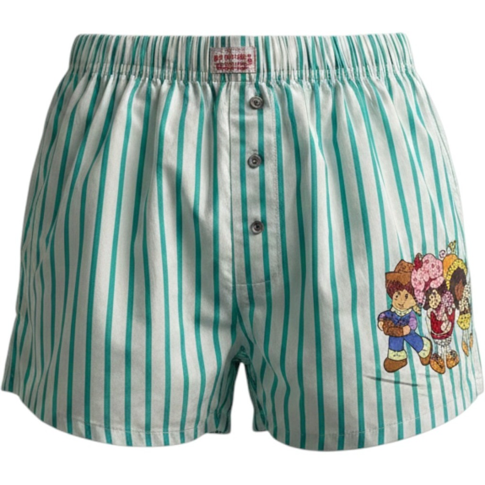 Strawberry Shortcake Teal‎ Striped Pajama Shorts XS 0-2 LS22602LS Cotton Boxers